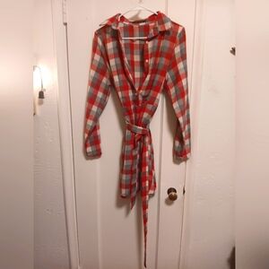 Plaid Button-Up Dress